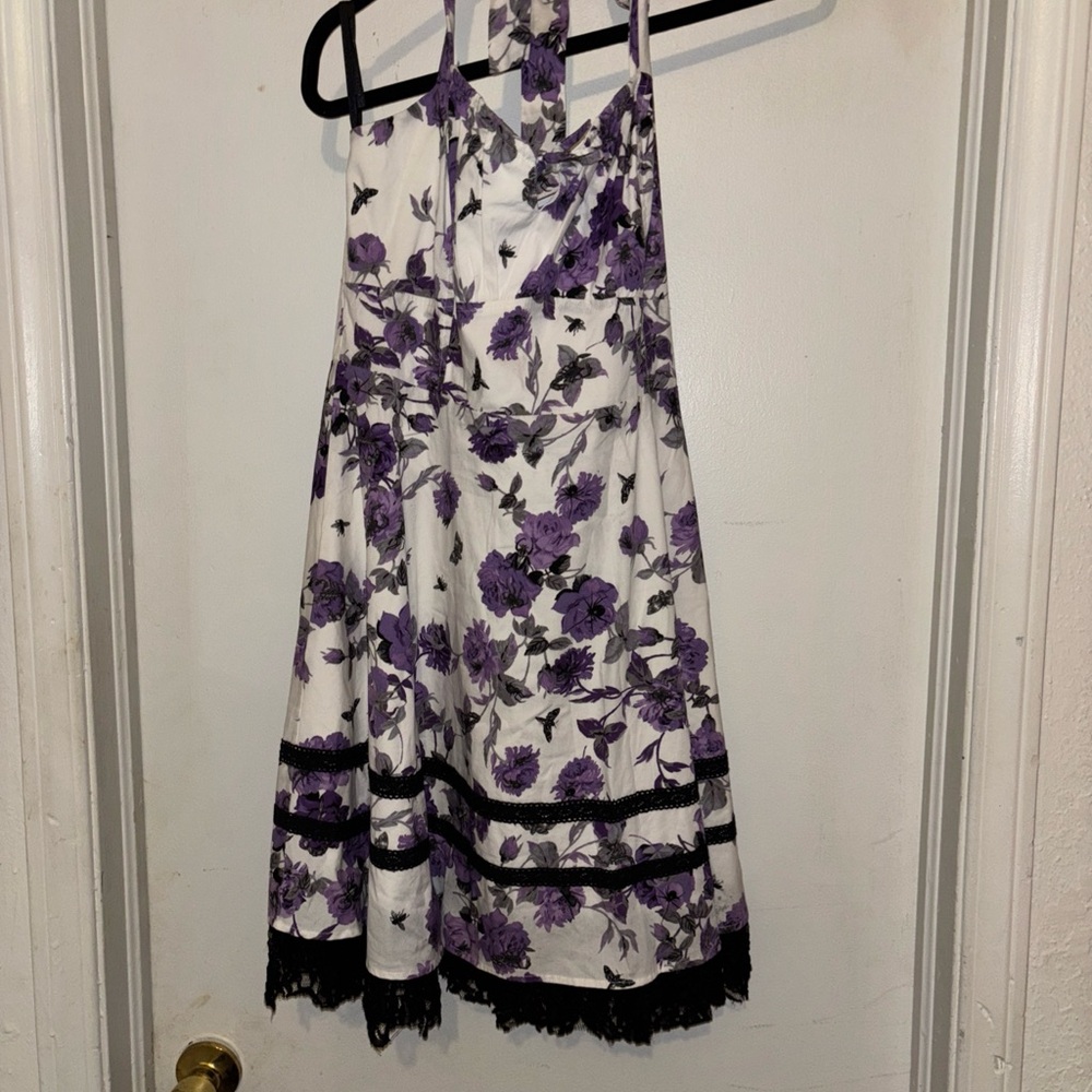Hot Topic Purple and White Strapless Sundress - Picture 2 of 8